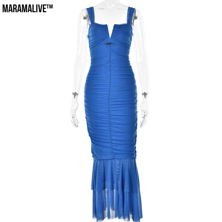 Women's Fashion Shoulder long Dress