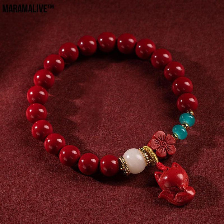 Women's Fashion Simple Red Flower Fox Bracelet