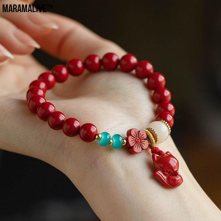 Women's Fashion Simple Red Flower Fox Bracelet