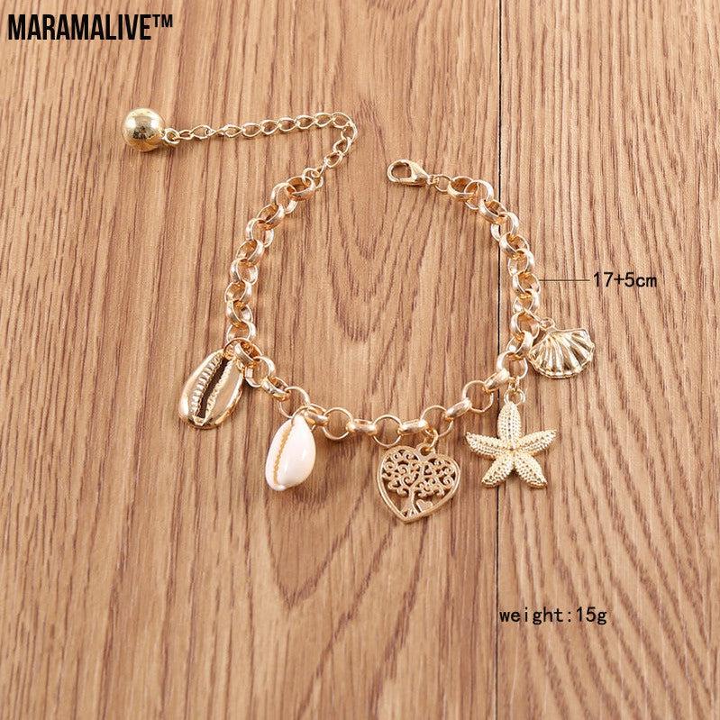 Women's Fashion Simple Shell Starfish Scallop Love Bracelet