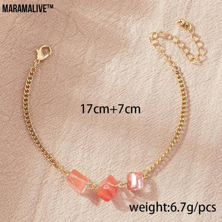 Women's Fashion Temperament Irregular Natural Crushed Stone Bracelet