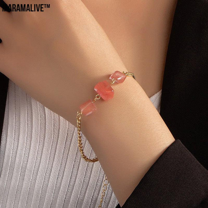 Women's Fashion Temperament Irregular Natural Crushed Stone Bracelet