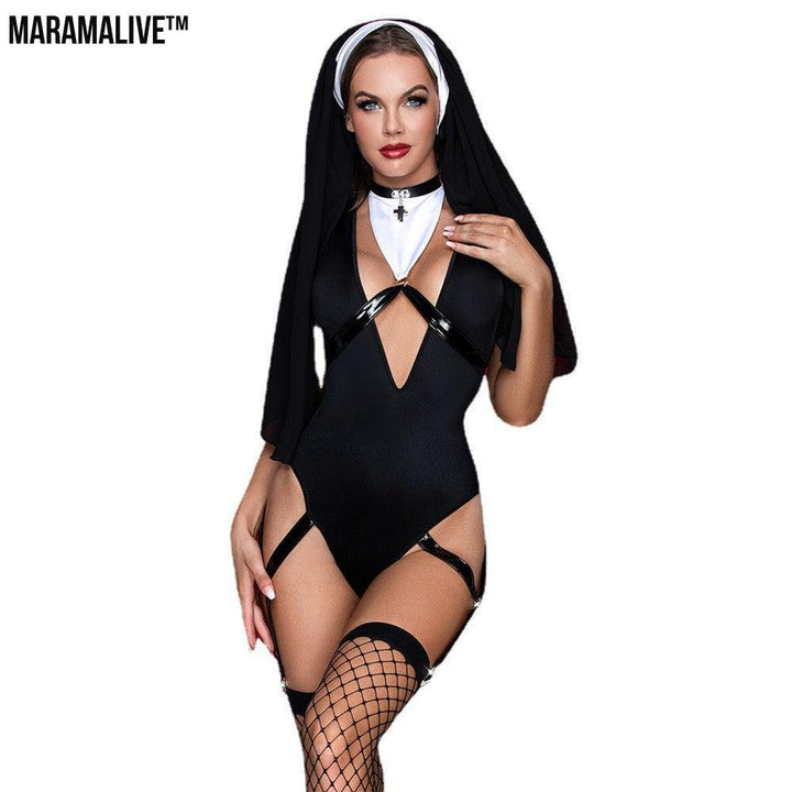 Women's Halloween Cosplay Nun Costume Set