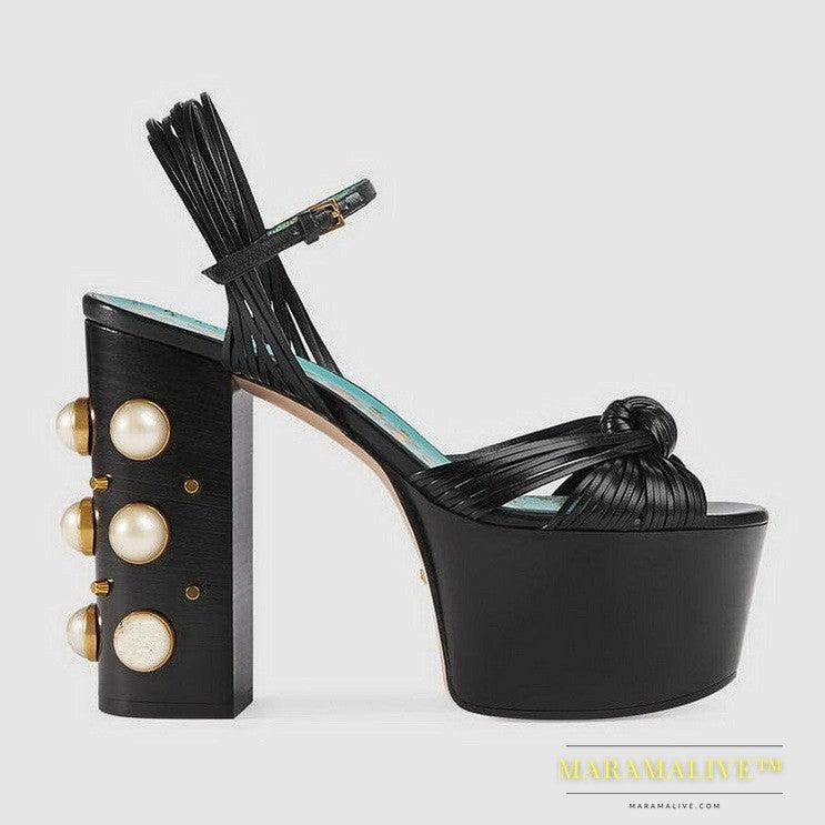 Women's New Platform Studded High Heel Sandals