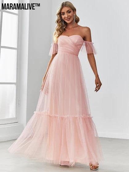 Women's Off-shoulder Tube Top Evening Dress