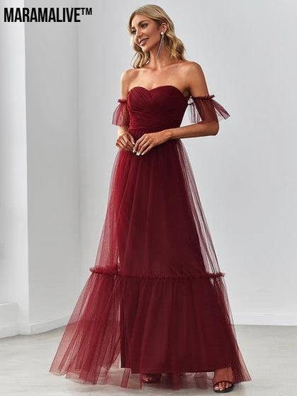 Women's Off-shoulder Tube Top Evening Dress