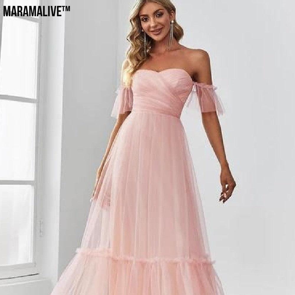 Women's Off-shoulder Tube Top Evening Dress