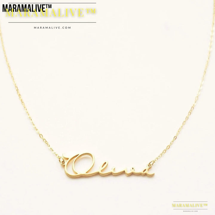 Women's Personalized Name 18k Gold Necklace