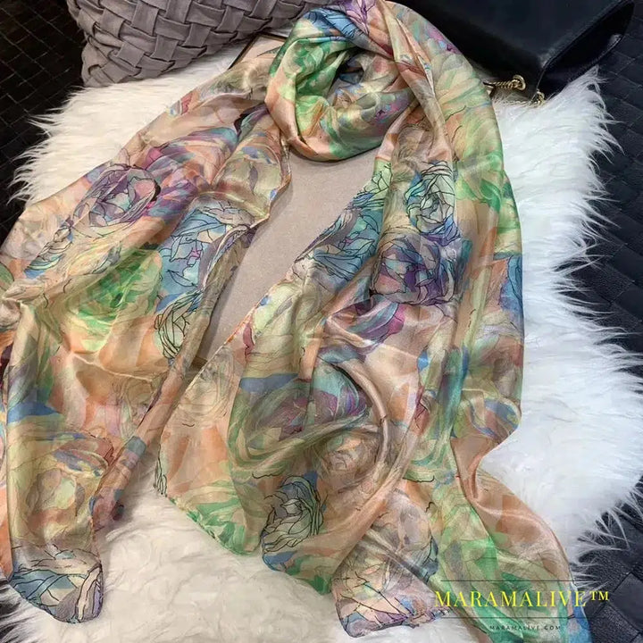 Women's Silk Shawl Scarves - Exquisite, Silky Elegance