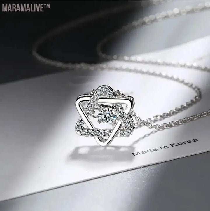 Women's Silver Moissanite Star Necklace | Celestial Jewelry