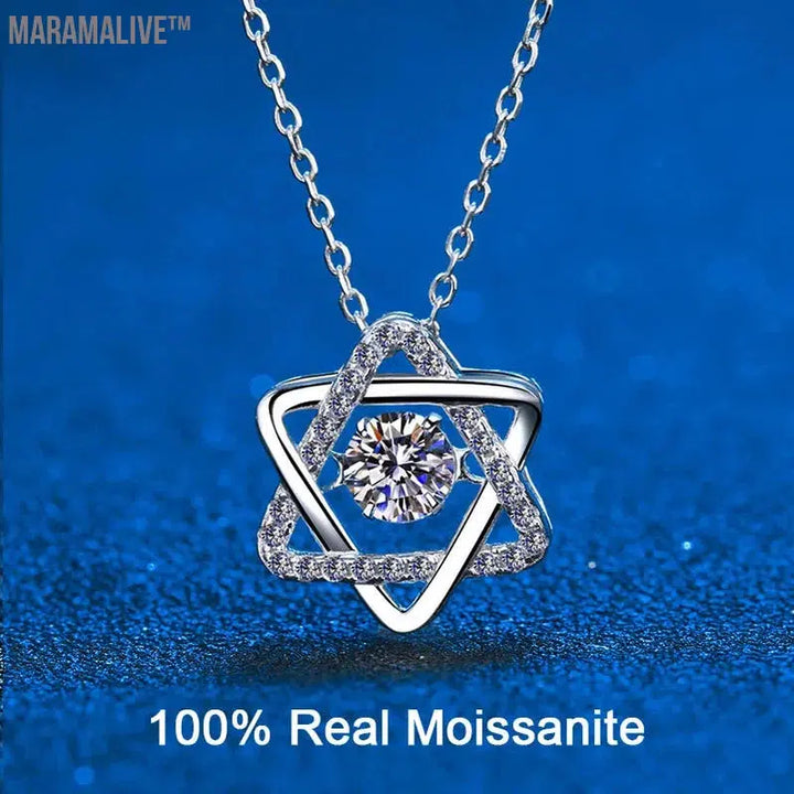 Women's Silver Moissanite Star Necklace | Celestial Jewelry