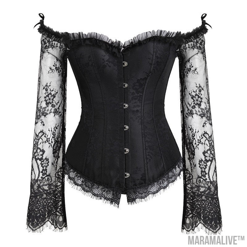 Women's Steampunk Gothic Lace Corset Bustier Top