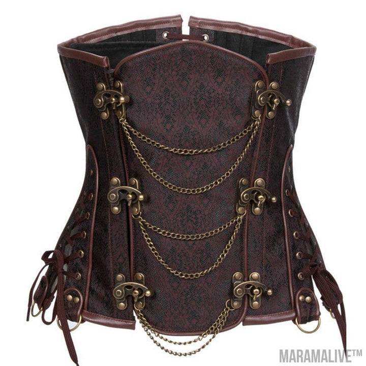 Women's Steampunk Metal Chain Punk Shapewear Corset