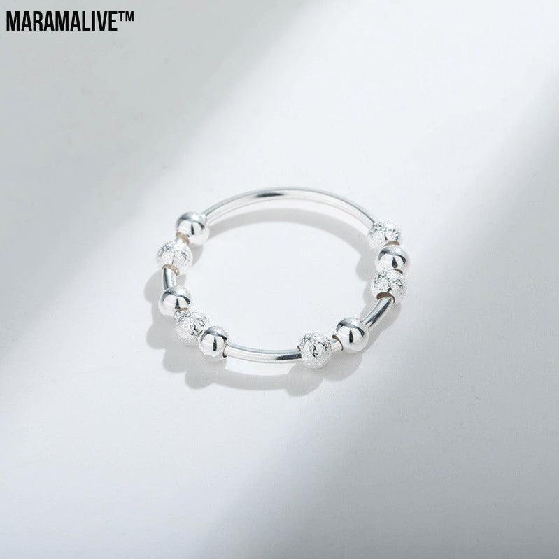 Women's Stylish And Simple Personality Sterling Silver Anxiety Ring