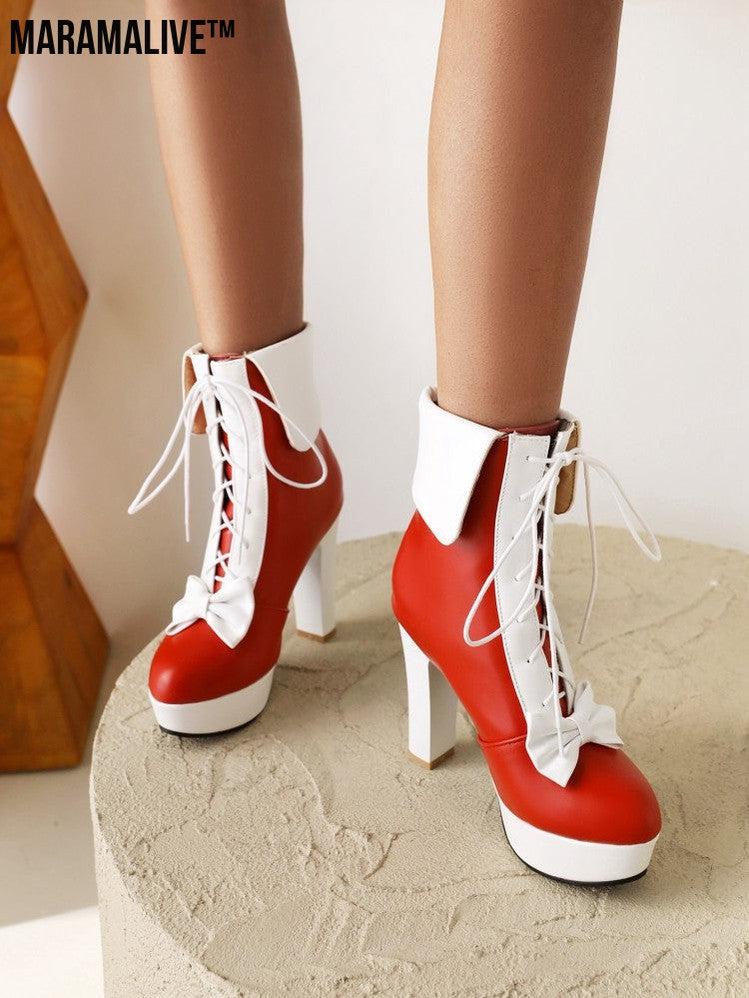 Women's Thick Heel High Heel Water Platform Ankle Boots