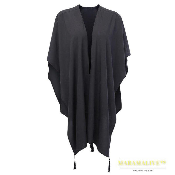 Women's V-neck Loose Cloak Top