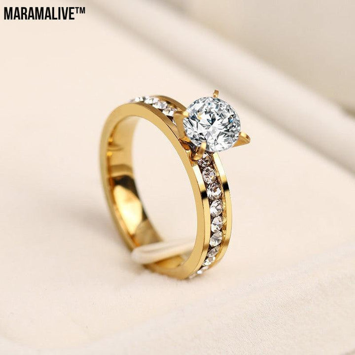 Women's fashion design full diamond ring