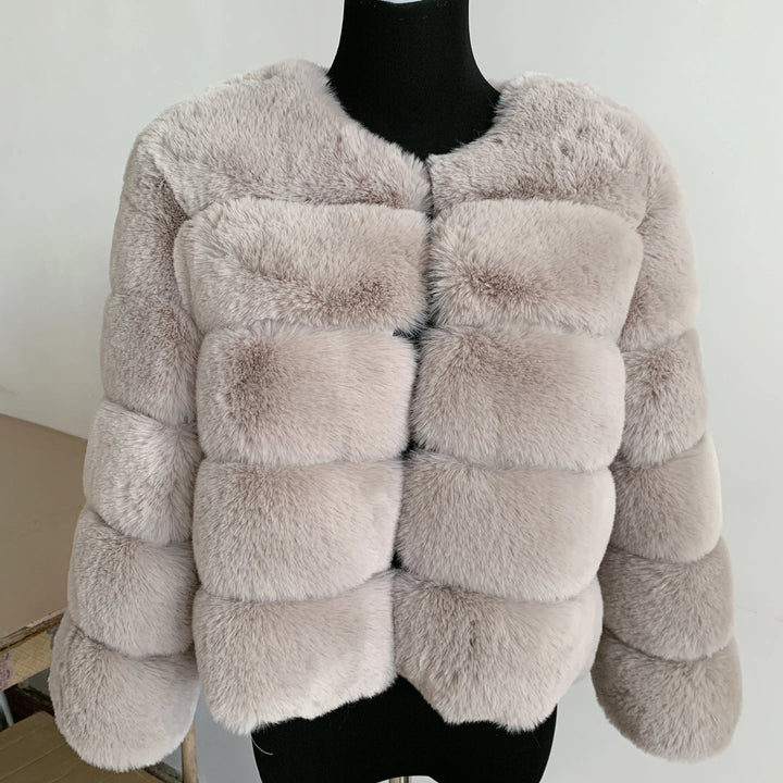 Womens faux fur coat Autumn Winter High Quality Faux Fox Fur Coat fluffy coat fur elegant faux fur 7xl plus size women clothing