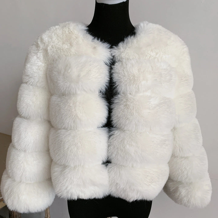 Womens faux fur coat Autumn Winter High Quality Faux Fox Fur Coat fluffy coat fur elegant faux fur 7xl plus size women clothing