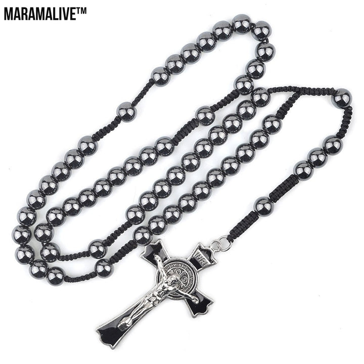 Woven Men's High End Religious Rosary Necklace