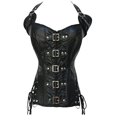 X New Steampunk Steel Boned Lace up Back Sexy Body Bustier Overbust Corset Women Waist Cincher Corsets Black Plus Size S-6XL