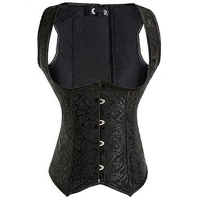 X New Steampunk Steel Boned Lace up Back Sexy Body Bustier Overbust Corset Women Waist Cincher Corsets Black Plus Size S-6XL