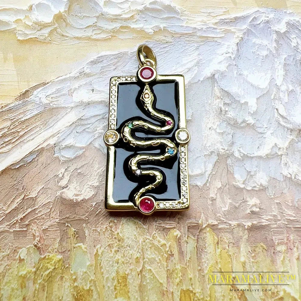 Yellow Gold Plated Pendant Snake Cosmic Talismans Brand New Fine Jewelry Accessories 925 Sterling Silver Bohemia Gift For Woman