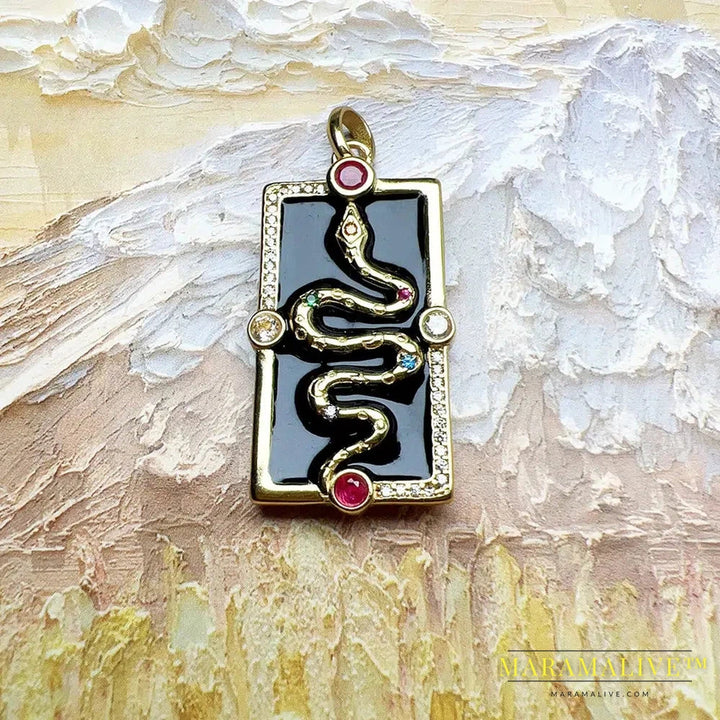 Yellow Gold Plated Pendant Snake Cosmic Talismans Brand New Fine Jewelry Accessories 925 Sterling Silver Bohemia Gift For Woman