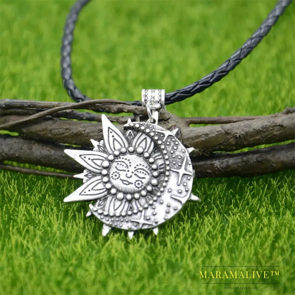 Yoga Spiritual KARMA Buddha Wiccan Lotus Flower Wicca Moon Necklace Men Women Accessories Witchcraft Witch Indian Jewlery