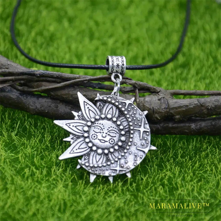 Yoga Spiritual KARMA Buddha Wiccan Lotus Flower Wicca Moon Necklace Men Women Accessories Witchcraft Witch Indian Jewlery