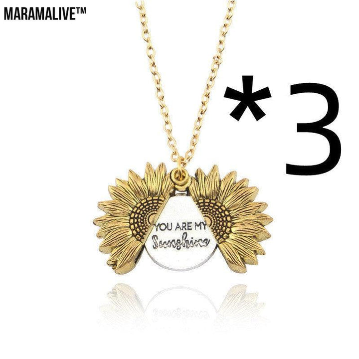 You Are My Sunshine Sunflower Necklace Women Men