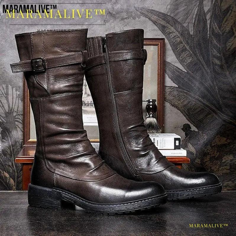 Zip Into Wild Style with Leather Zipper Biker Boots