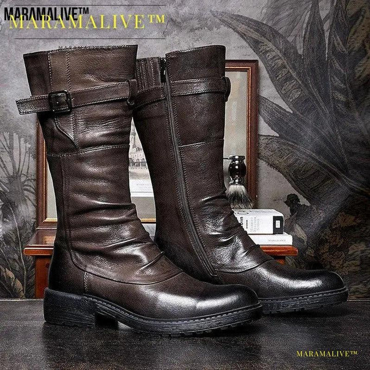 Zip Into Wild Style with Leather Zipper Biker Boots