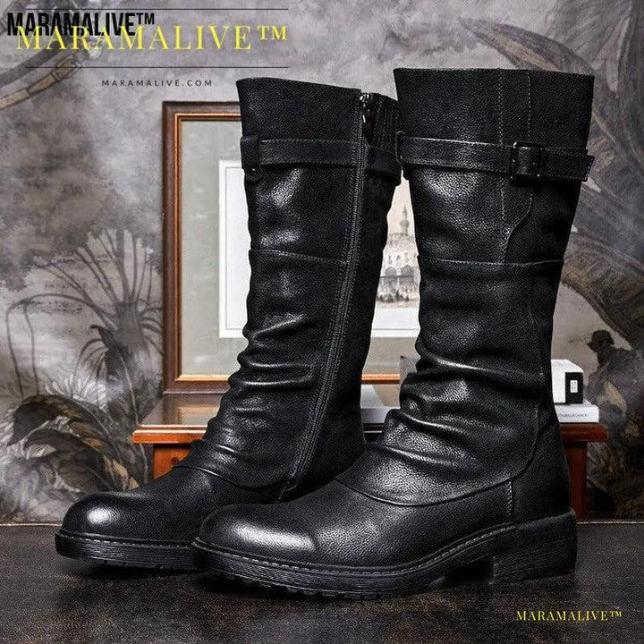 Zip Into Wild Style with Leather Zipper Biker Boots