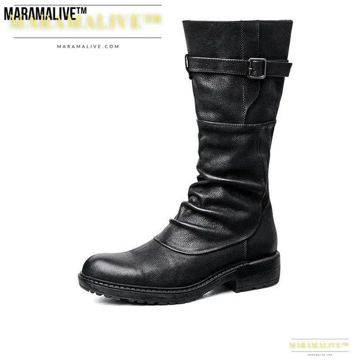 Zip Into Wild Style with Leather Zipper Biker Boots