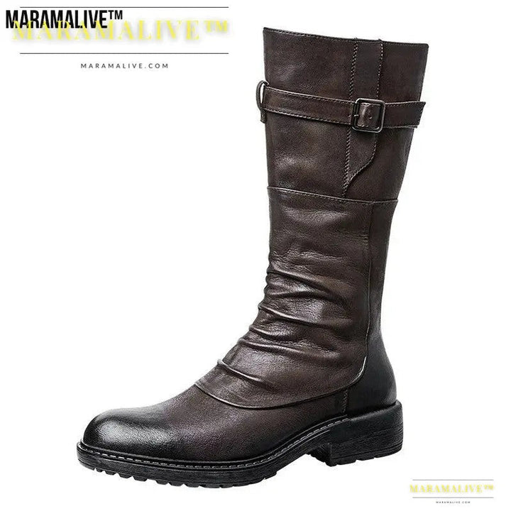 Zip Into Wild Style with Leather Zipper Biker Boots