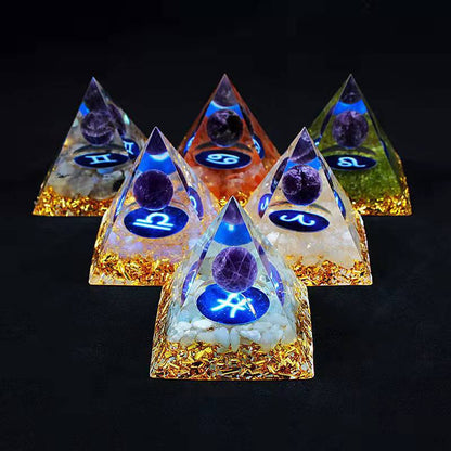 A set of Maramalive™ Chakra Crystal Gravel Bedroom Ornaments with different colored crystals on them.