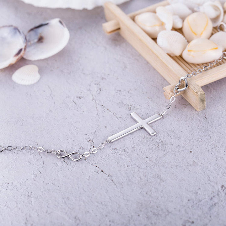 A Lovely Silver Cross Bracelet Made Beautifully for An Incredible Gift for Yourself, Or a Special Someone with shells on it, by Maramalive™.