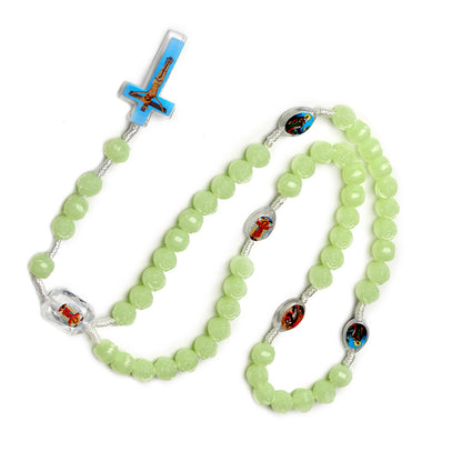 Luminous Rosary Necklace - Prayer Beads with Cross