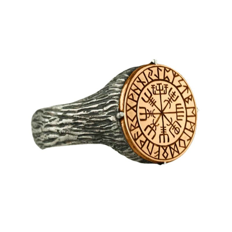 A Maramalive™ Viking Ethnic Ring Personalized Two-tone Food in a box.