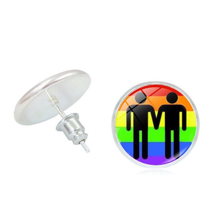 Maramalive™'s Rainbow Color Time Stone stud earrings are the perfect LGBT pride symbol accessory.