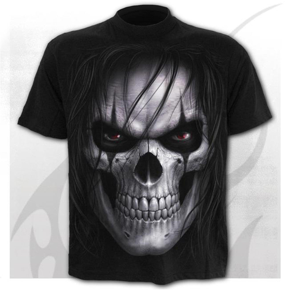 A Horror Skull Tee with an image of Jesus and angels.