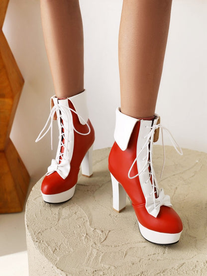 Women's Thick Heel High Heel Water Platform Ankle Boots