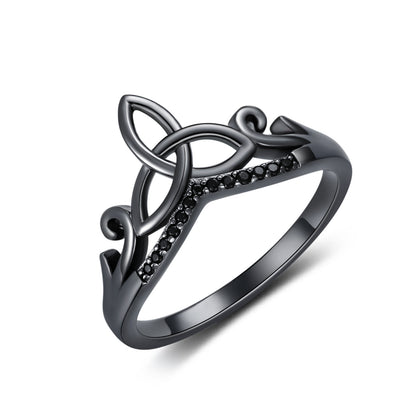 Sterling Silver Black Celtic Rings