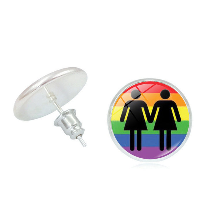 Maramalive™'s Rainbow Color Time Stone stud earrings are the perfect LGBT pride symbol accessory.