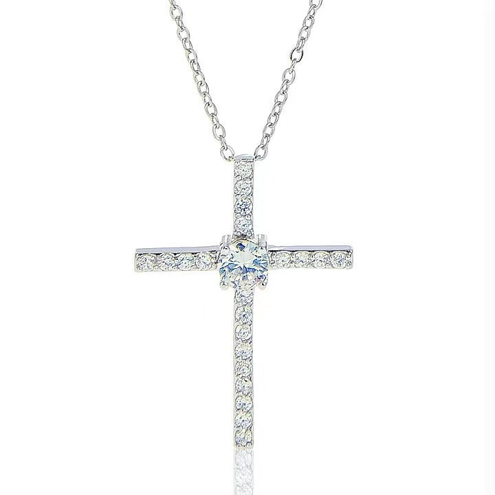 Full Diamond Cross Necklace Pendant Star Light
