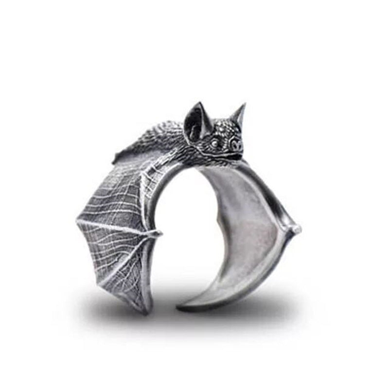 Halloween Rings Men's And Women's Fashion Personality Vintage Bat Ring Cute Jewelry
