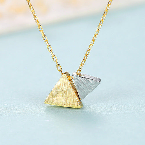 A Mid-ancient Classic Style Necklace S925 Silver Pendant Triangle Elegant Graceful Jewelry on a chain from Maramalive™.