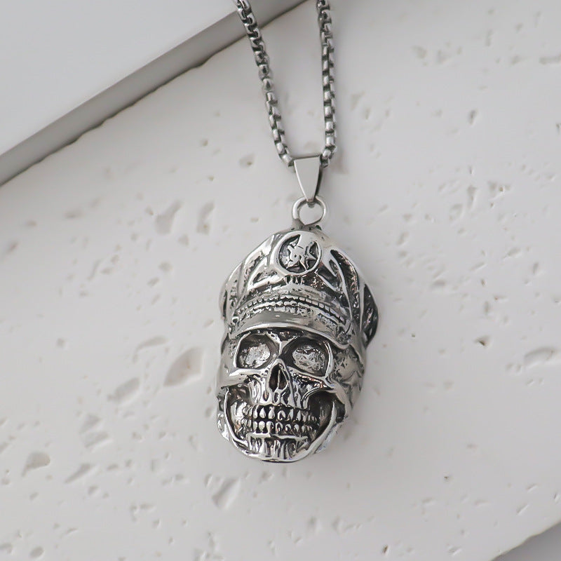 Skull Pope Pendant Men's Simple Alloy Necklace