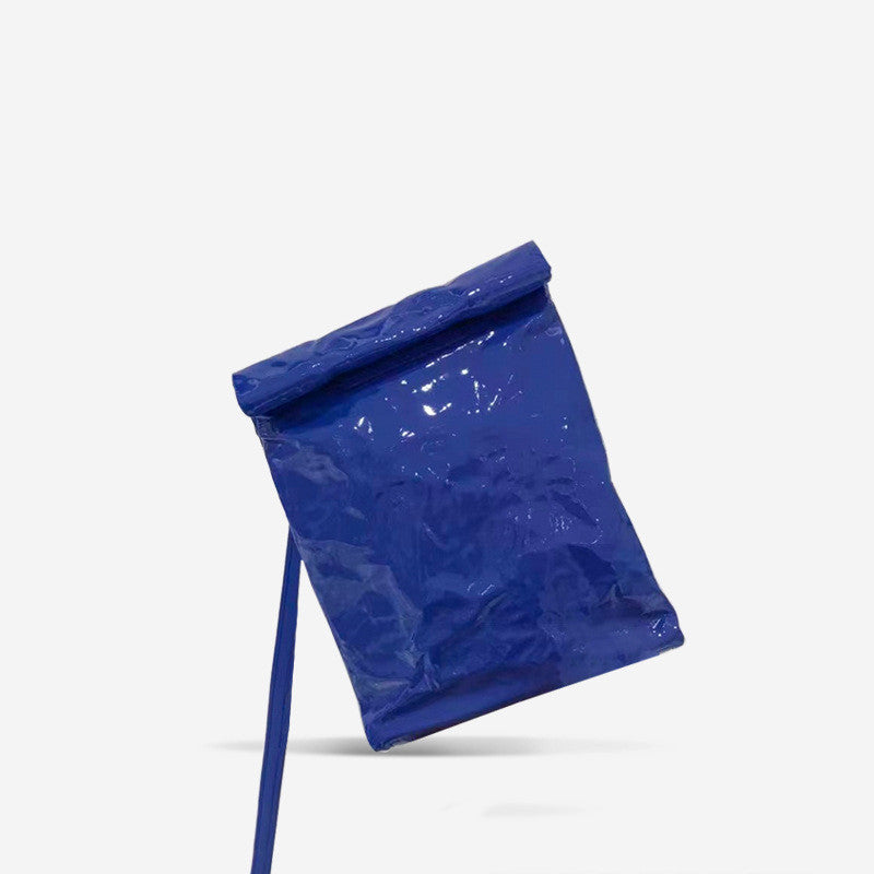 Kraft Crossbody Bag With Crinkled Magnetic Flap